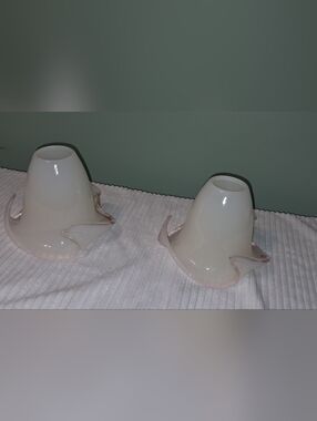 Murano Style Glass Art Light Fixture Shades Set Of 2